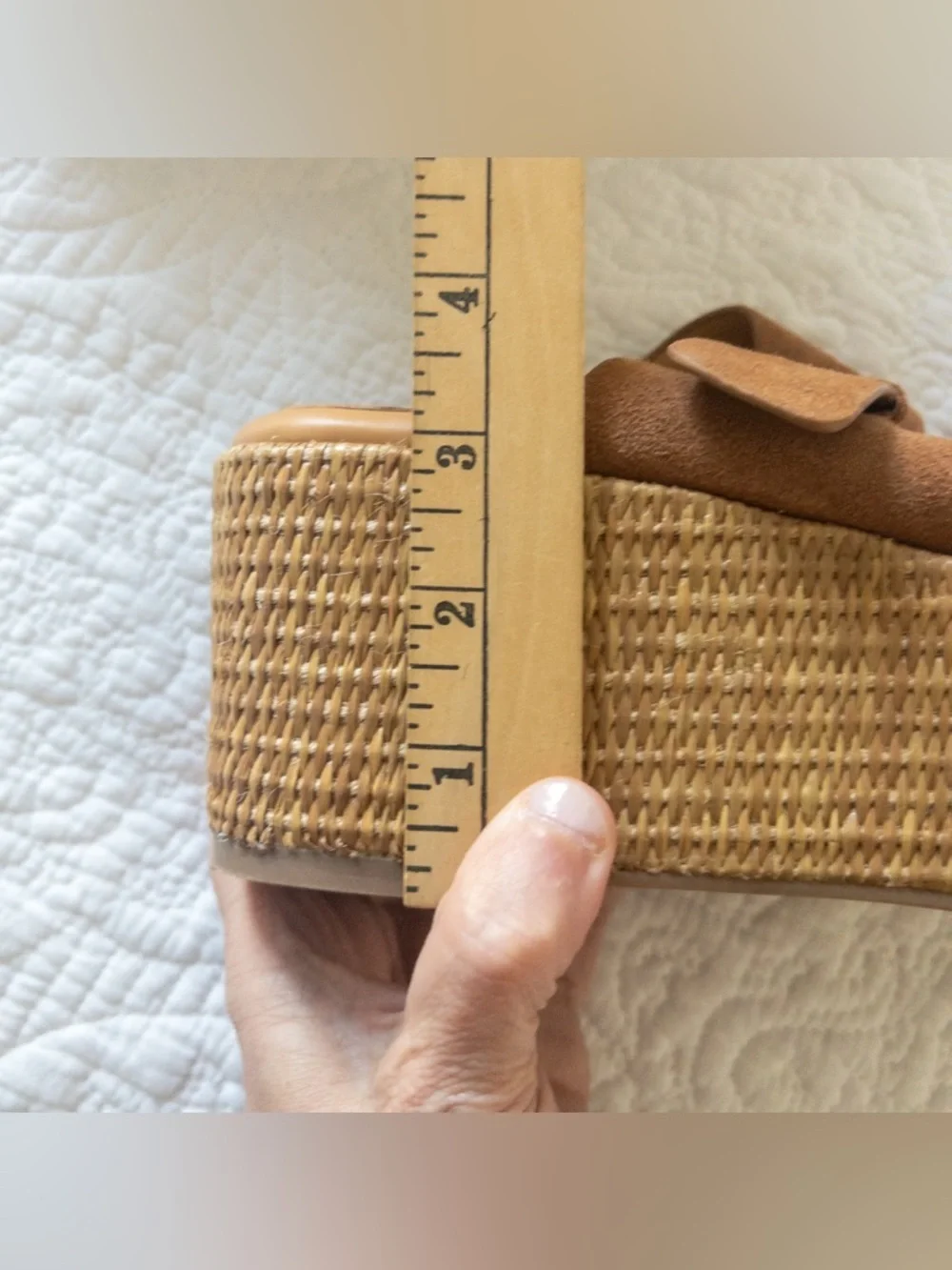 Marc Fisher Palery Suede Leather Double Strap Buckle Sandals Med Natural Size 8